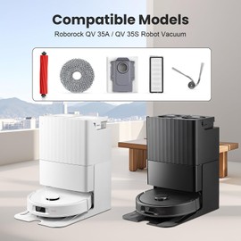 26 Pack Replacement Accessories for Roborock QV 35A/QV 35S Robot Vacuum Cleaner, 2 Mainbrush 6 Side Brush 4 HEPA Filter 6 Mop Pads 6 Dust Bags 1 Cleaning Brush 1 Screwdriver