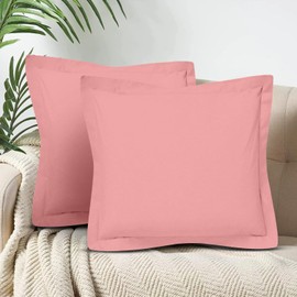 CharlottelyHues Set of 2 Pillow Shams 1000 Thread Count European Square Pillow Covers 100% Egyptian Cotton Cushion Covers Hotel Quality Natural, Soft Bed Pillow Shams - (Euro 24''x24'', Mystic Rose)