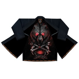 Jaguar Pro Gear – Wolf Returns Inner Sublimated - Pro Brazilian Jiu Jitsu BJJ Kimono Gi Uniform Unisex (Black, A-2L)