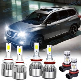 Unbranded For Nissan Pathfinder 2013-2016 6000k 9005 H11 LED Headlight + Fog Light Bulb