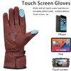 Harssidanzar Winter Motorcycle Gloves,Mens Long Gauntlet Leather Full Finger Touchscreen