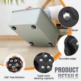 Mini Self Adhesive Universal Wheel 360 Degree Rotation Storage Box Furniture Bins Bottom Trash Can Kitchen Appliances Small Appliance Caster (Black-Five Steel Balls, 8)