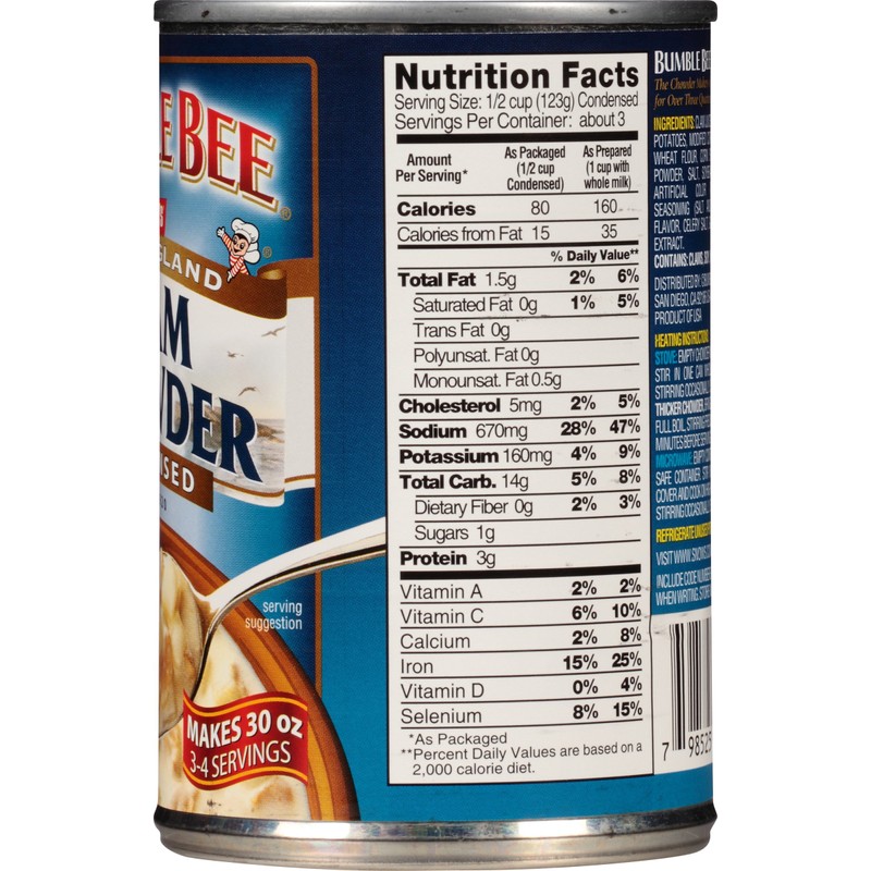 Snows New England Clam Chowder, Condensed, 15-Ounce Cans (Pack of