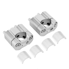 Motorcycle Clamp Riser, 1 Pair Handlebar Riser Motorcycle, 22 mm/28 mm CNC Aluminium Alloy Universal Motorcycle Handlebar Mount Clamps (Silver)