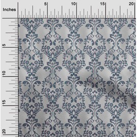 oneOone Velvet Gray2 Fabric Damask Quilting Supplies Print Sewing Fabric by The Yard 58 Inch Wide