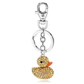 Liavy's Classic Duck Charm Fashionable Keychain - Sparkling Crystal - Yellow