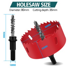 Bi-Metal Hole Saw 80mm, JatilEr M42 Hole Cutter Holesaw Metal Hole Opener Tool Drill Holes Cutters Kit Circular Drill Bits for Wood Aluminum Iron Sheet Pipe Plastic