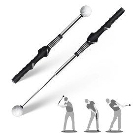 Retractable Golf Swing Training Aid with Rhythm Click Sound Golf Swing Trainer