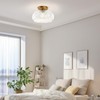 OYKYOHEI Semi Flush Mount Ceiling Light, Upgraded Larger Gold Glass