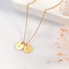 EXEINCITE Two Initial Necklaces for Women, 14K Gold Plated Tiny