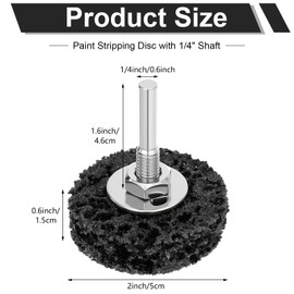 50 Pcs Paint Stripping Disc 2" Quick Change Paint Remover Strip Discs with 1/4" Shaft Drill Attachment for Angle Grinder Coating and Metal Rusting Polish Welds Strip(Black)