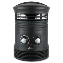 Alera HEFF360B 750W 8 in. x 8 in. x 12 in. 360-Degree Circular Fan Forced Heater - Black