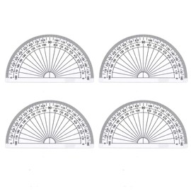 Plastic Protractor 180 Degree Math Protractors 4 inch Math Geometry Set（4 Plastic Protractor 180 Degree Math Protractors 4 inch Math Geometry Set（4 Pack,Clear) Pack,Clear)