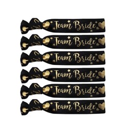 6 PCS Wrist Ties,Hot Stamping Elastic Bridesmaid Corsage Bracelets,for Prom,Bachelorette Party Favors,Ponytail Holders,Accessories for Women,Girls