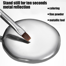 Ezyuanchly Metallic Painting Gel,Reflective Mirror Metal for Nails Art,Silver Painted Gel Nail Polish,3D Metal Mirror Effect Premium Salon Nail Glitter Manicure Pigments