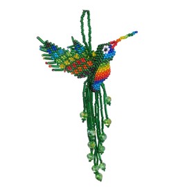 Beaded Hummingbird, 5 Piece Set, Souvenir, from Mexico, Multicolor, 5" INCHES, Seed Beads