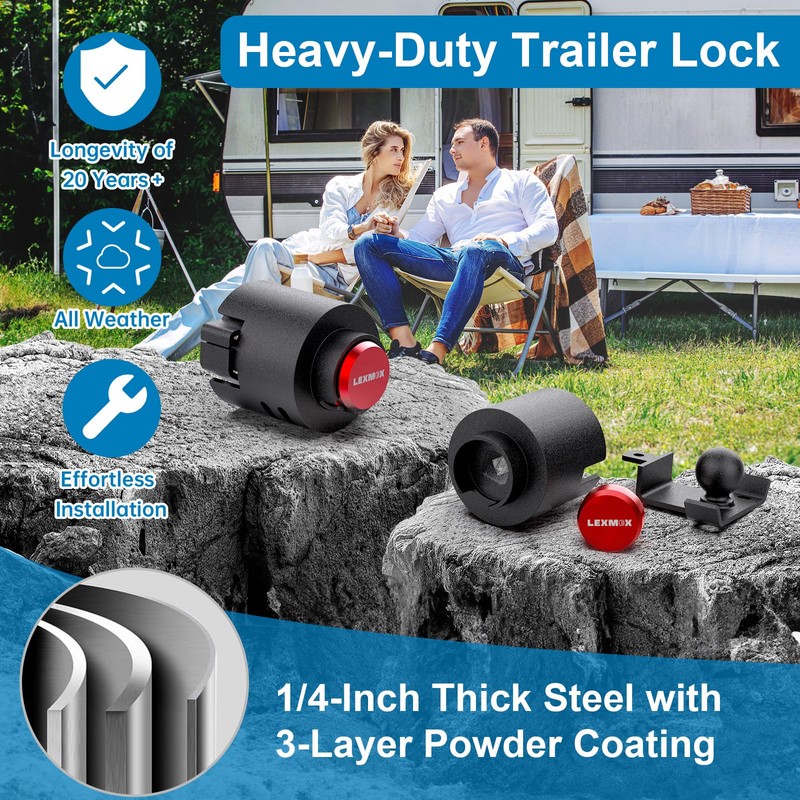 Trailer Hitch Lock 2 5/16" Heavy Duty Trailer Lock Fits