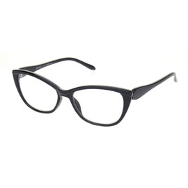 PASTL Womens Reading Glasses Magnified Readers Cateye Fashion Frame Black +3.5