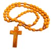St Francis Rosary Set Wood Beads and Wooden Cross in