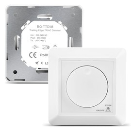 LED Dimmer, 5-300 W LED Dimmer Switch, Flush-Mounted Dimmer Switch for Monochrome LED Lamps, Incandescent Bulbs and Halogen Bulbs, 220-240 V