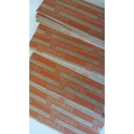 Pap-R Flat Tubular Coin Wrappers 150 Wrappers Per Order (150 Quarters Coin Wrapper)
