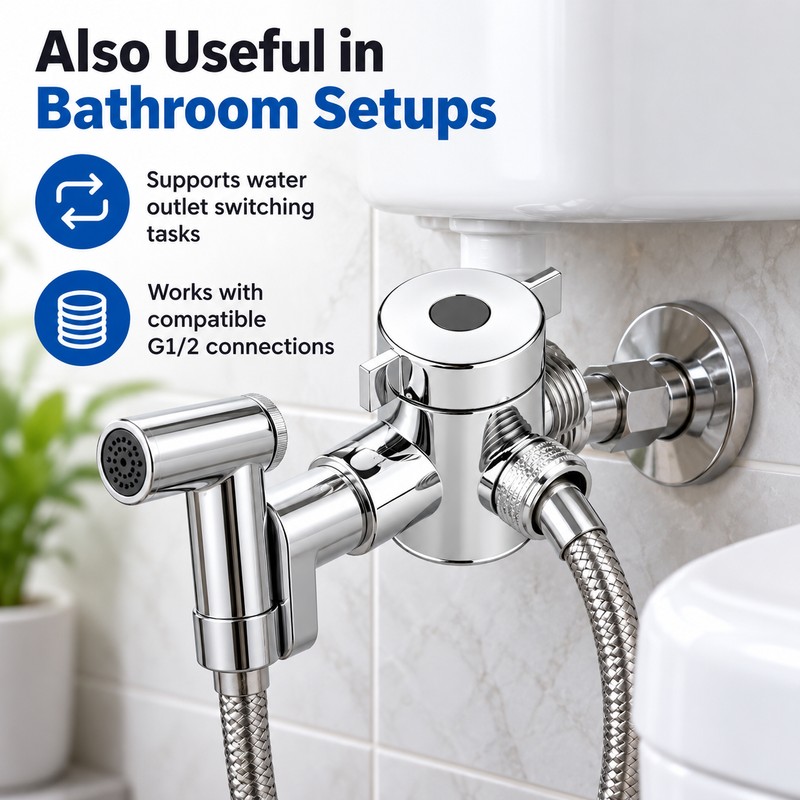 3-Way Water Diverter Valve for Bathroom Shower & Faucet –