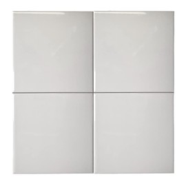 Tenedos 6x6 Glossy Light Gray Ceramic Wall Tile – Box of 8 Pieces for Bathroom Wall, Kitchen Backsplash, Shower, Accent Borders