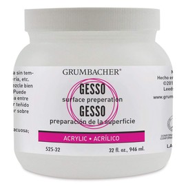 Grumbacher Gesso (Hyplar) Artists' Acrylic & Oil Paint Medium, 32 oz. Jar