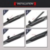Kction Windshield Wipers Rain Repellent Natural Rubber Blades Stainless Steel
