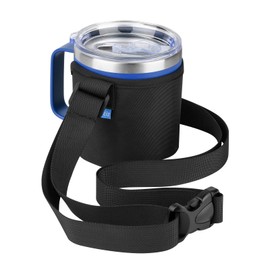 Xxerciz Water Bottle Carrier Bag for YETI Rambler 14 oz Mug, Water Bottle Holder with Adjustable Shoulder Strap, Crossbody Water Bottle Sling Sleeve for Men Women Hiking Camping Travelling