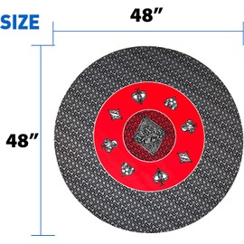 EasyGO Poker Table Top Pad – for Texas Holdem Casino Style x48” Round – Portable Rolling Rubber Folding Mat – Professional 3 Layers-Includes Carry Bag, 48 Black