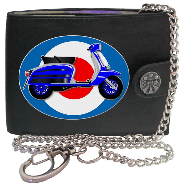Klassek Scooter Moped Mods 60s Mod Mens Wallet with Chain