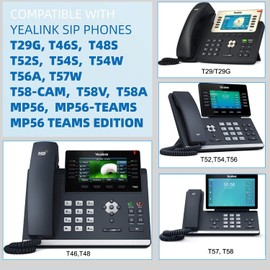 5V Power Supply for Yealink T29G, T46S, T48S, T52S, T54S, T56A, T58V, T58A, MP56, T46G, for Yealink Phone Power Cord Yealink Power Adapter