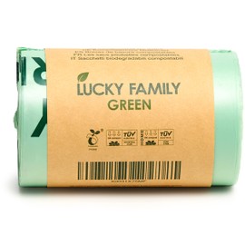 INNOTAK Lucky Family Green Compost Bags for Kitchen Countertop Bin -1.3 gallon trash bags to 1.6 Gallon trash bags - 100% Compostable Trash Bags for Food Waste, Organic Biodegradable Bags