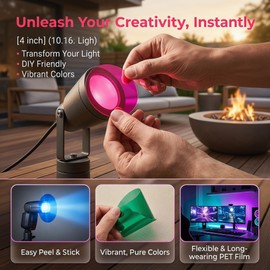 Alipis 8-Pack Colored Gel Filters, 4" Lighting Sheets for LED Stage & Photo
