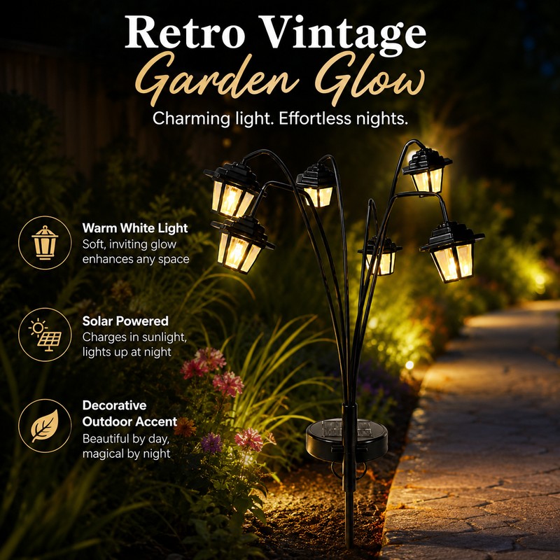 Solar Hanging Lanterns for Outdoor Decor – 4-Pack Warm White