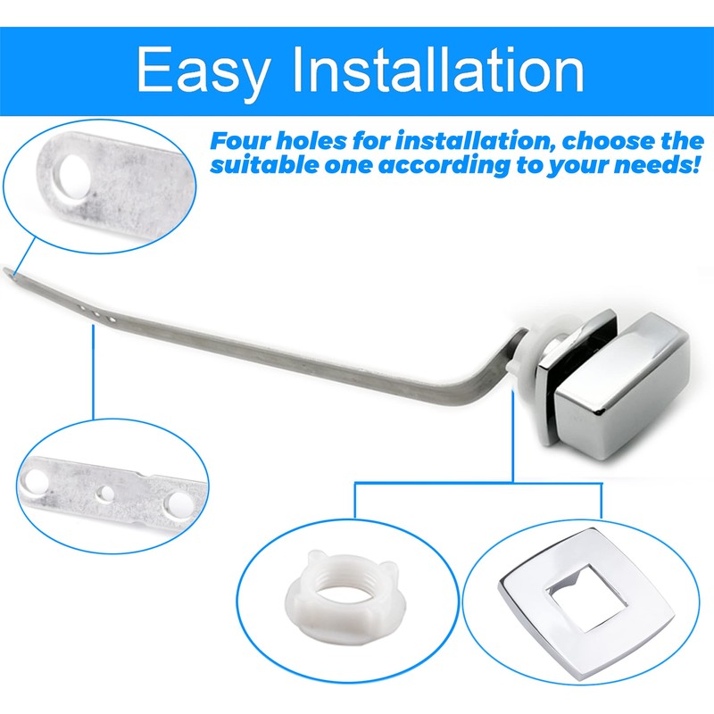 VALLVATER Toilet Flush Handle Replacement, Side Mount Extended Trip Lever