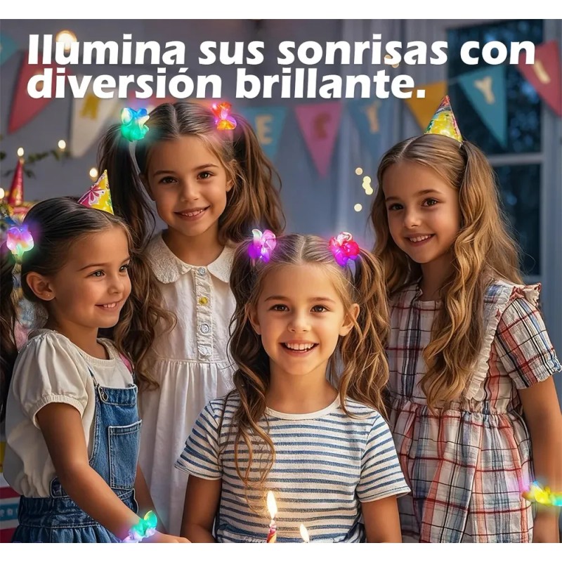 12pcs Goma Elásticas Led Light Pelo Scrunchies Para Fiestas Multicolors