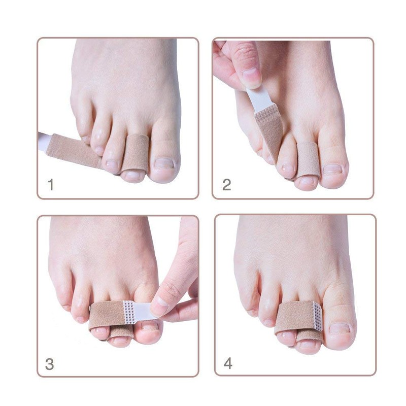 LHKJ Pack of 10 Hammer Toe Bandages, Toe Corrector Bandages,