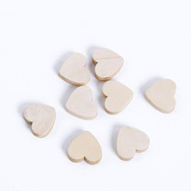 100Pcs Natural Wood Beads Heart Shape Unfinished Wooden Loose Beads Wood Spacer Beads with Hole for Crafts DIY Jewelry Making, 21MM