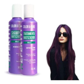 Shampoo Matizador Violeta + Tratamiento Keratina Nefertiti