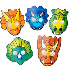 15 Pcs Cute Paper Dinosaur Theme Party Masks - Perfect for Kids Birthday Party Supplies and Dino Party Favors
