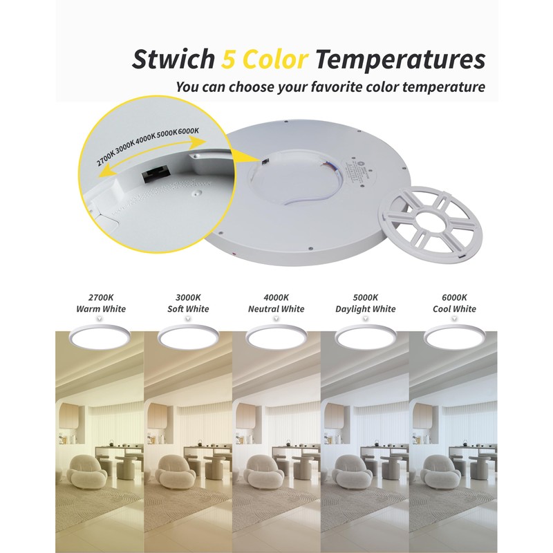4Pack 12 Inch Dimmable LED Flush Mount Ceiling Light Panel,24W
