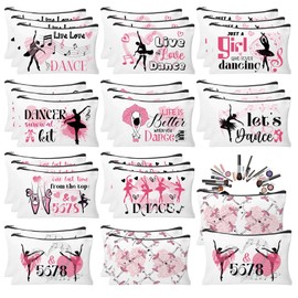 HSDSH 30pcs Dance Makeup Bag Dance Cosmetic Bags Dancer Gifts Survival Kit Pouch Travel Toiletry Bag Dance Team Gifts for Girls Women Dance Teacher Competition