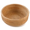 HITOMEN Handmade Rattan Bread Baskets Round Wicker Fruit Serving Storage