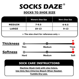 Socks Daze Warm Fuzzy Thermal Socks for Men Winter, Women's Thick Boot Home Floor Slipper Sleeping Socks for Extreme Cold Weather 1 Pack, Black, Large