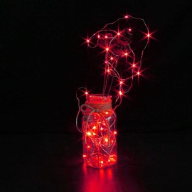 HDSHIMAO Pack of 3 Sets LED Starry String Lights with 10 Micro LEDs on 3.3ft(1m) Copper Wire, Fairy Lights Battery Powered by 2X CR2032(Incl), for Wedding or Christmas Party Table Decorations (Red)