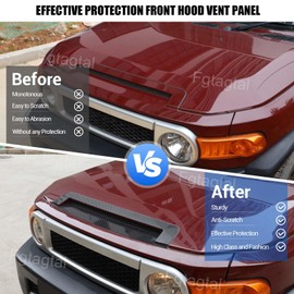 Real Carbon Fiber Front Hood Vent Trim Sticker Fit for Toyot@ FJ Cruiser 2007-2021, Front Engine Hood Air Intake Grille Cover Accessories, 4PCS