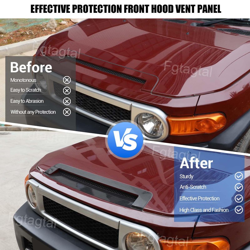 Real Carbon Fiber Front Hood Vent Trim Sticker Fit for