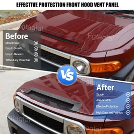 Real Carbon Fiber Front Hood Vent Trim Sticker Fit for Toyot@ FJ Cruiser 2007-2021, Front Engine Hood Air Intake Grille Cover Accessories, 4PCS